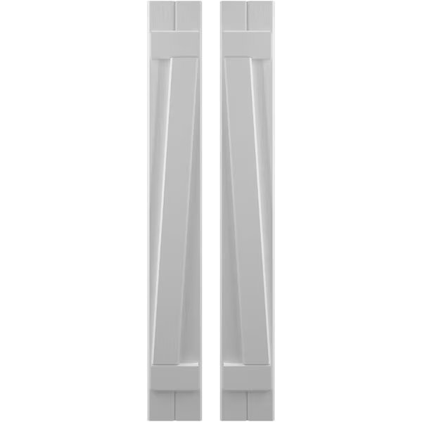 Americraft 2-Board (2 Batten) Wood Joined Board-n-Batten Shutters w/ Z-Bar, ARW102BB207X78PRH, Ekena Millwork, Mfr#: ARW102BB207X78PRH